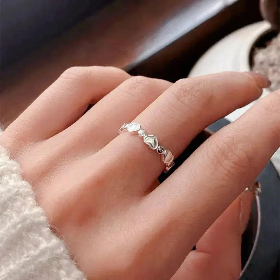 Sterling Silver Interlocking Heart Ring