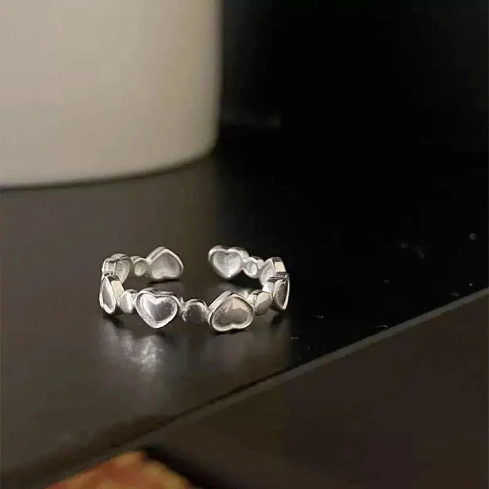 Sterling Silver Interlocking Heart Ring