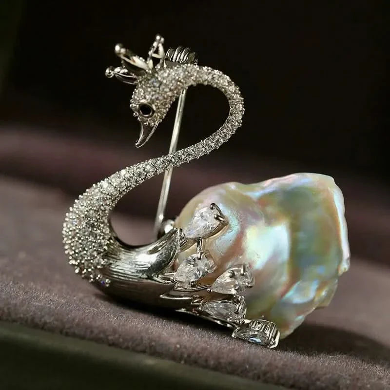 Swan Baroque Pearl Brooch