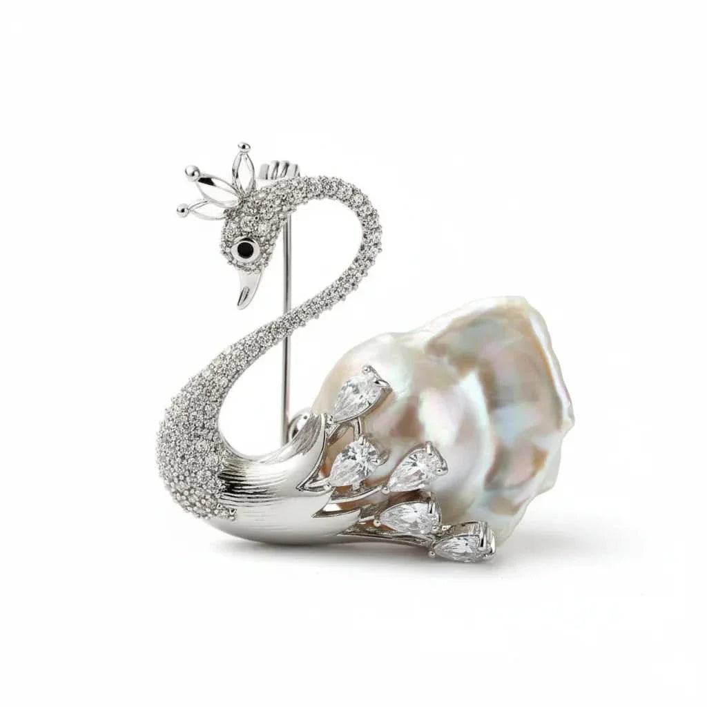 Swan Baroque Pearl Brooch