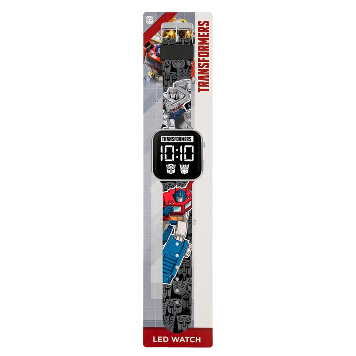 Kids Film And Cartoon Transformers Printed Strap Led Watch TFC4101