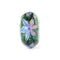Decorative glass bead with floral design on a white background