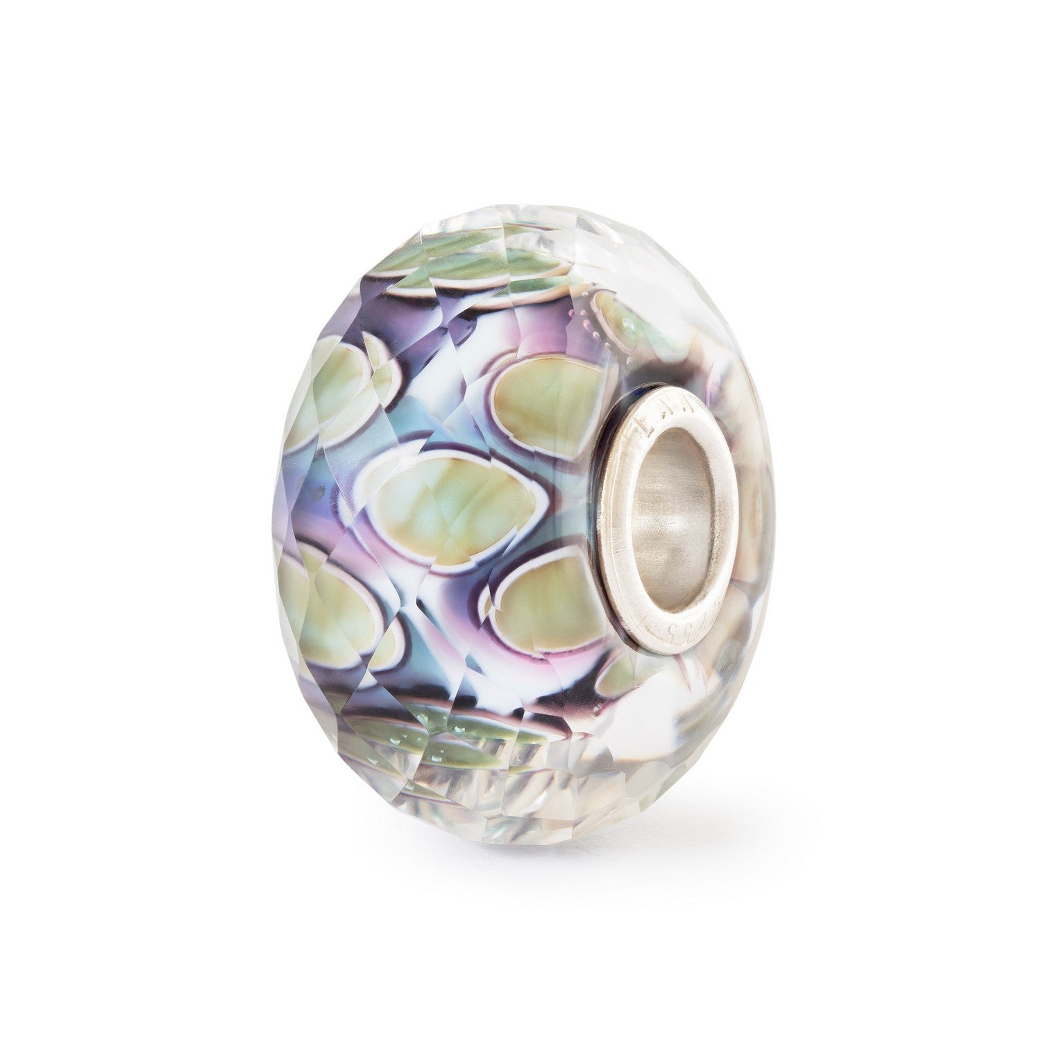 Multicolored beaded charm on a white background