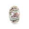 Decorative bead with floral pattern on a white background
