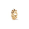 Gold beaded charm on a white background