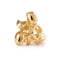 Gold bicycle charm on a white background
