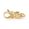 Gold clasp with floral design on a white background