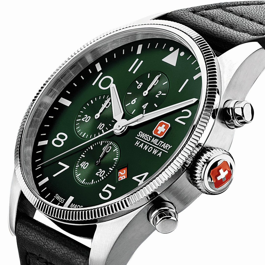 Swiss Military Thunderbolt Chrono Black Silver Watch SMWGC0000405