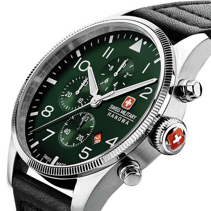 Swiss Military Thunderbolt Chrono Black Silver Watch SMWGC0000405