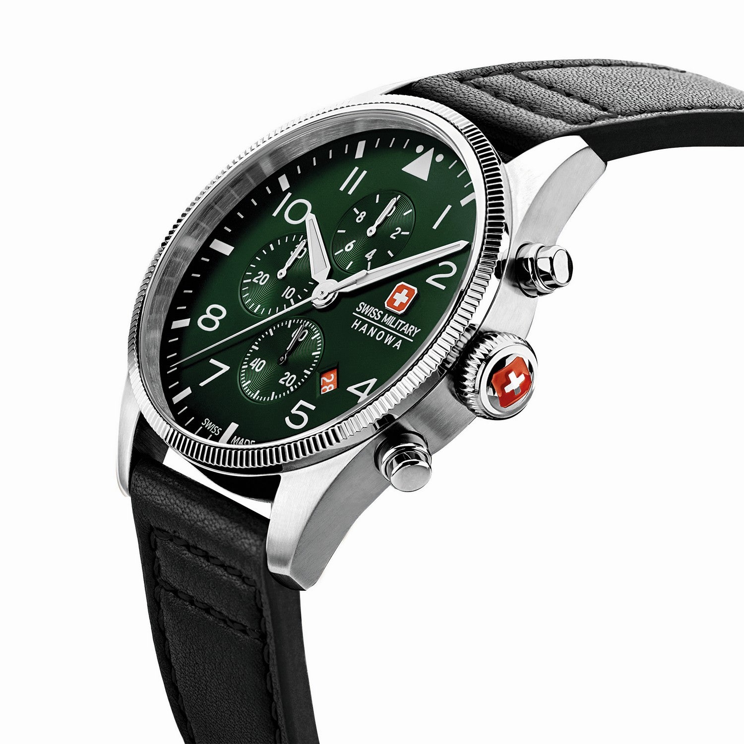 Swiss Military Thunderbolt Chrono Black Silver Watch SMWGC0000405