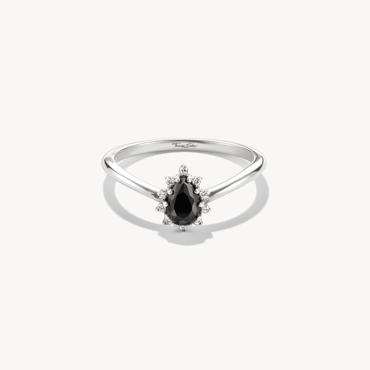 Thomas Sabo Sterling Silver True Romance Black Zirconia Drop Ring TR2479-643-11