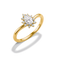 A yellow gold ring with a marquise-cut center stone and smaller surrounding stones, shown on a clean white background with a soft shadow.