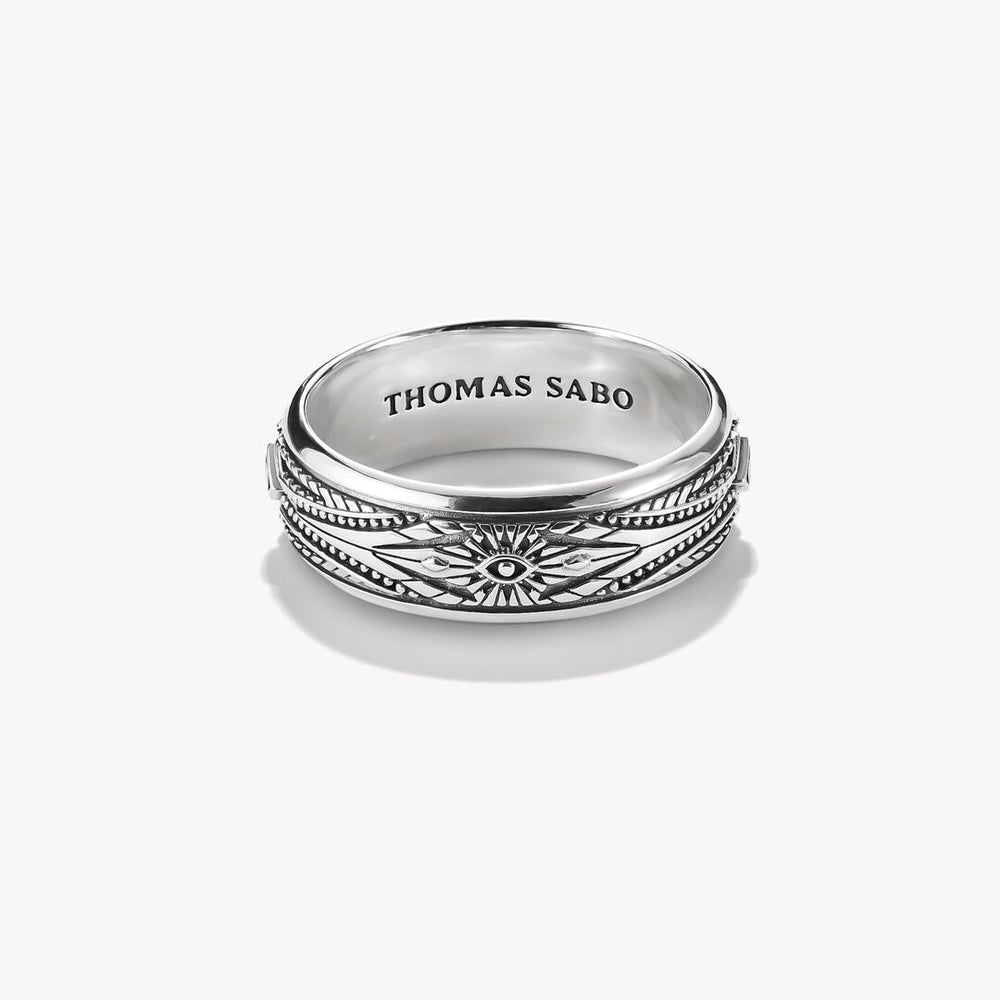 Thomas Sabo Elyndra Sterling Silver With Engravings And Zirconia Stones Ring TR2526-643-14