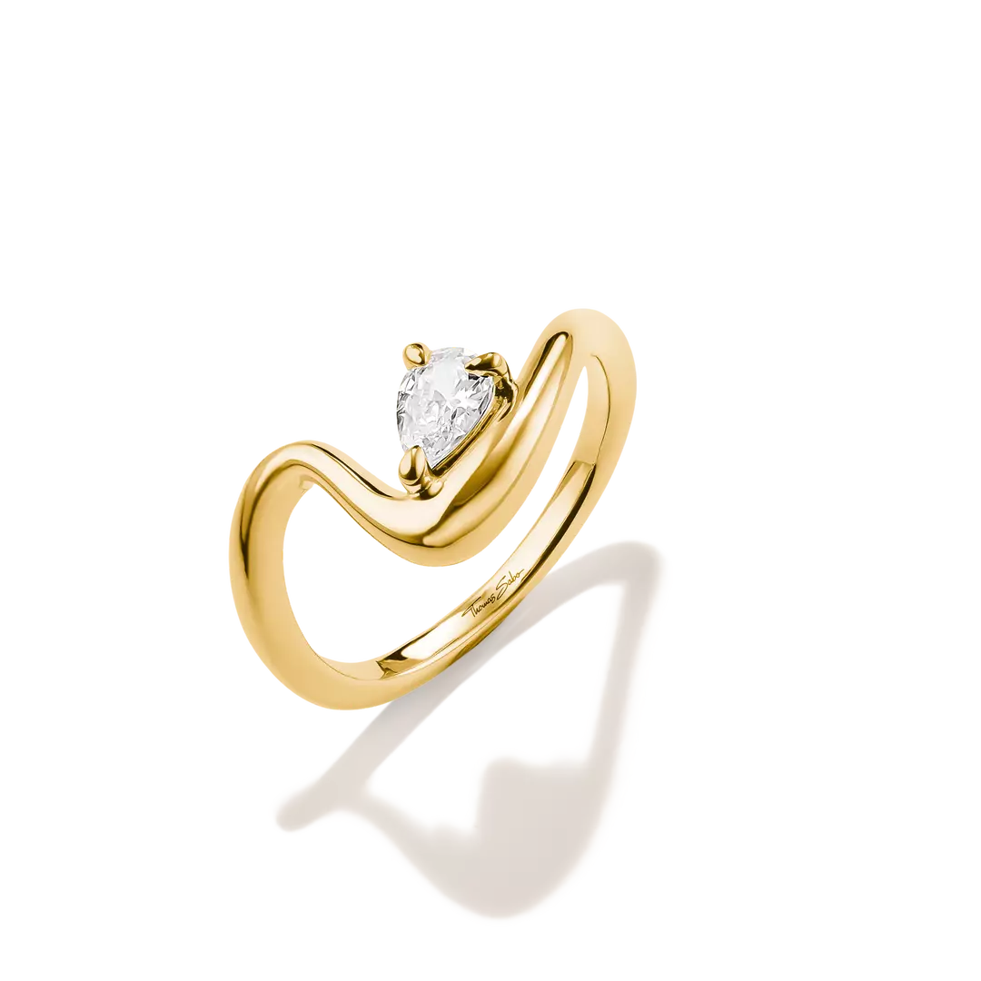 Thomas Sabo 18k Gold Plated Fluid Elegance Ring TR2543-M01-14