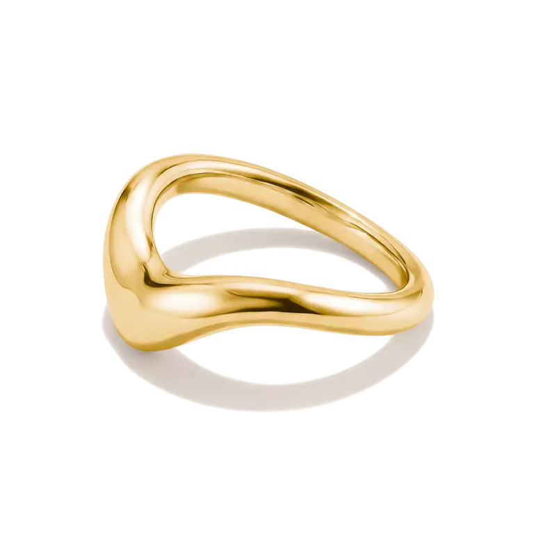 Thomas Sabo 18k Gold Plated Fluid Elegance Wave Ring TR2544-M01-39