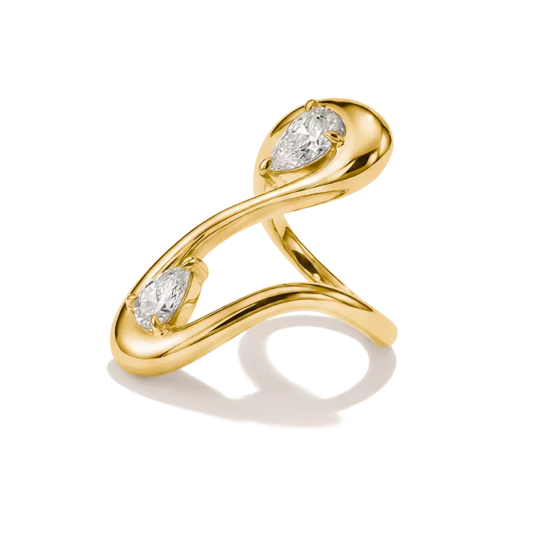 Thomas Sabo 18k Gold Plated Fluid Elegance Teardrop Shape Ring TR2545-M01-14