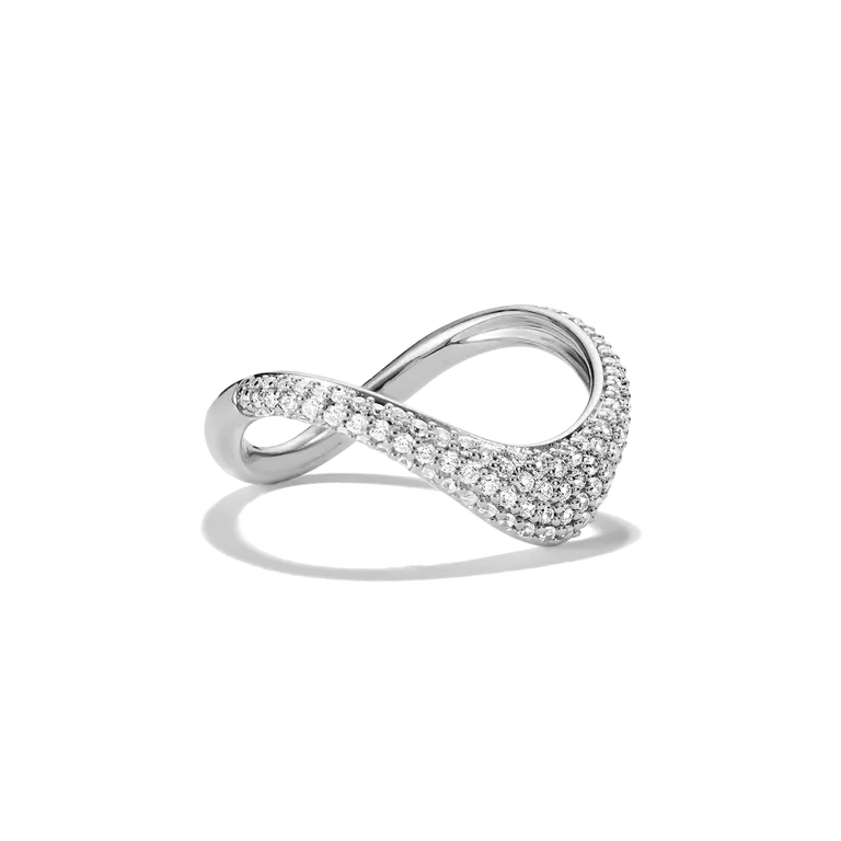 Thomas Sabo Sterling Silver Fluid Elegance Zirconia Wave Ring TR2546-051-14
