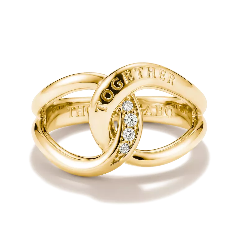 Thomas Sabo 18k Gold Plated Together Ring TR2547-M01-14