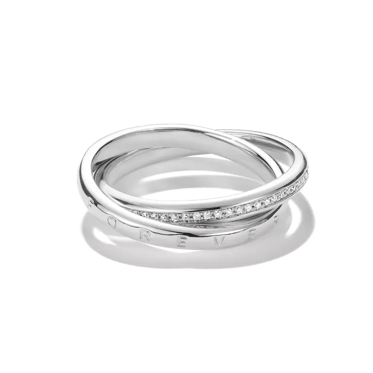 Thomas Sabo Sterling Silver Together Double Ring TR2548-051-14