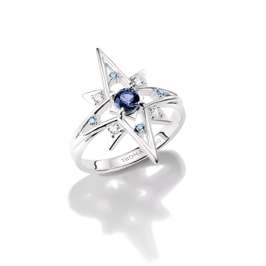 Thomas Sabo Midnight Sky Sterling Silver Crystal Zirconia Ring TR2550-166-1
