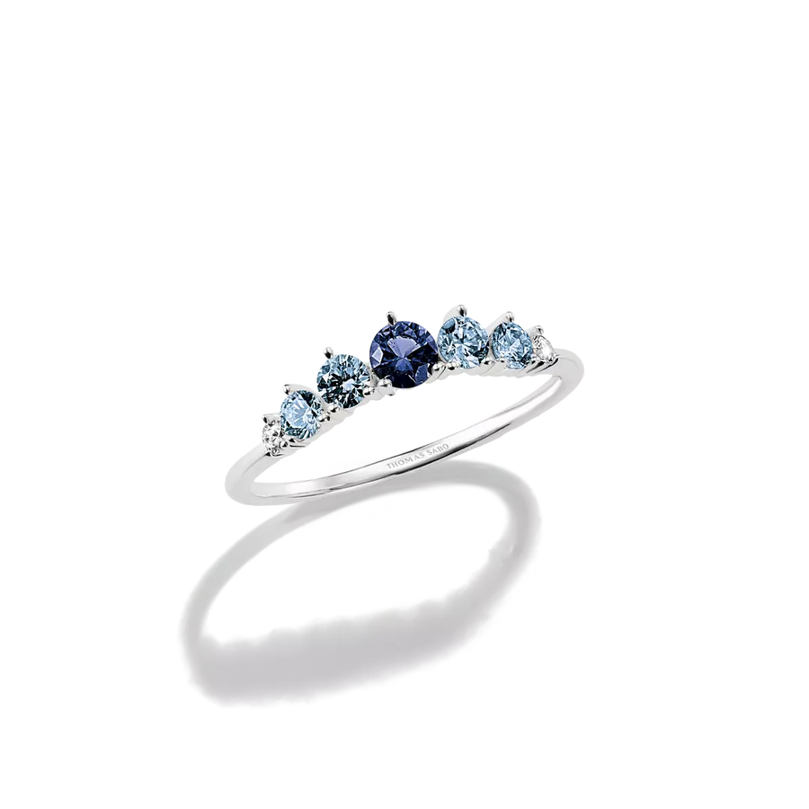 Thomas Sabo Midnight Sky Sterling Silver  Blue Crystal Zirconia Ring TR2551-166-1