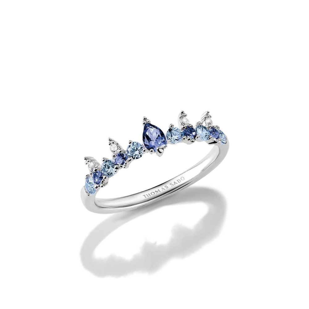 Thomas Sabo Midnight Sky Sterling Silver Crystal Zirconia Ring TR2552-166-1