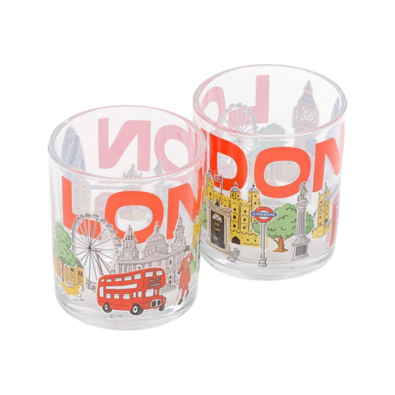 London Souvenir Set of 2 Glass Tumblers 250ml TUMB17
