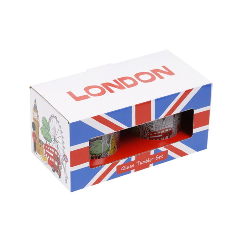 London Souvenir Set of 2 Glass Tumblers 250ml TUMB17