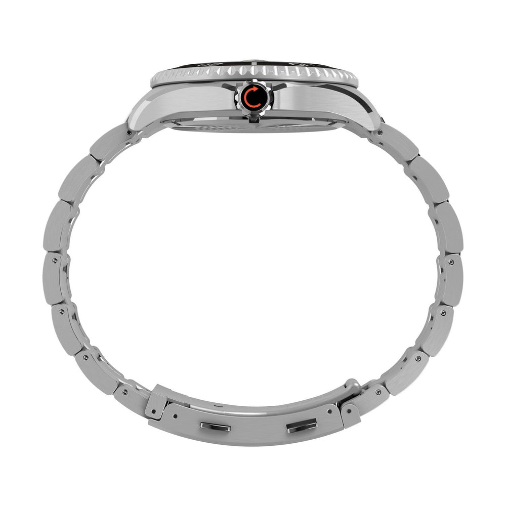 Timex Mens Deep Water Stainless Steel Black Dial Watch TW2W82000