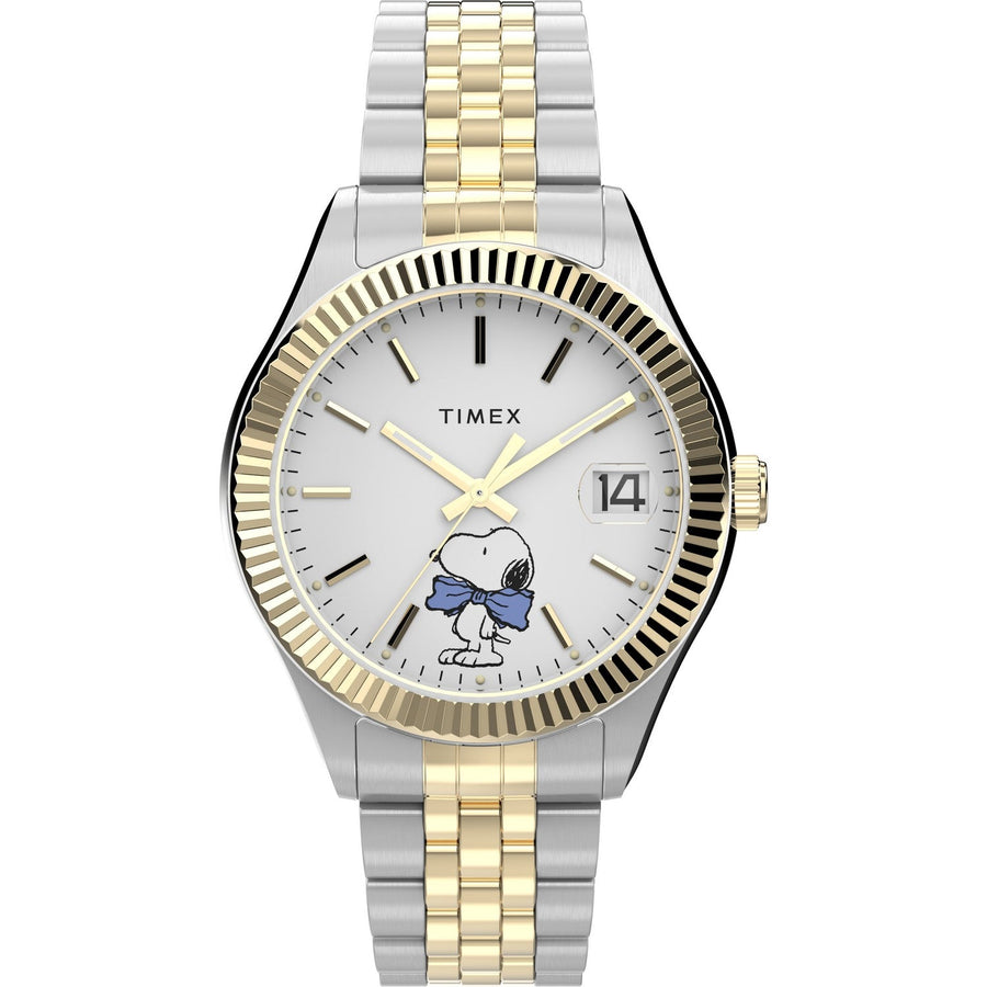 Timex Women's Peanuts Bowtie Stainless Steel White Dial Watch TW2Y11100