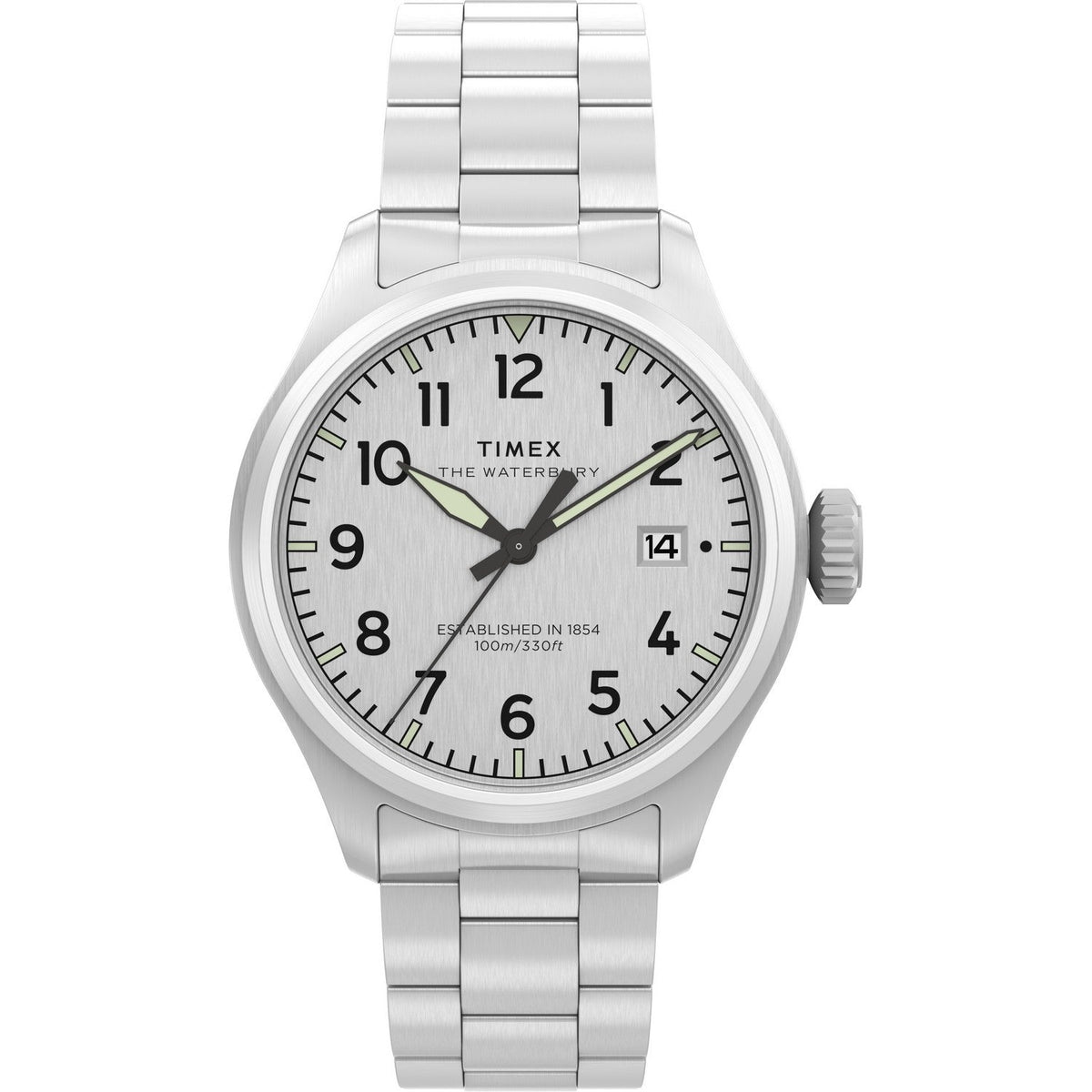 Timex Mens Waterbury Stainless Steel Silver-Tone Dial Watch TW2Y18800