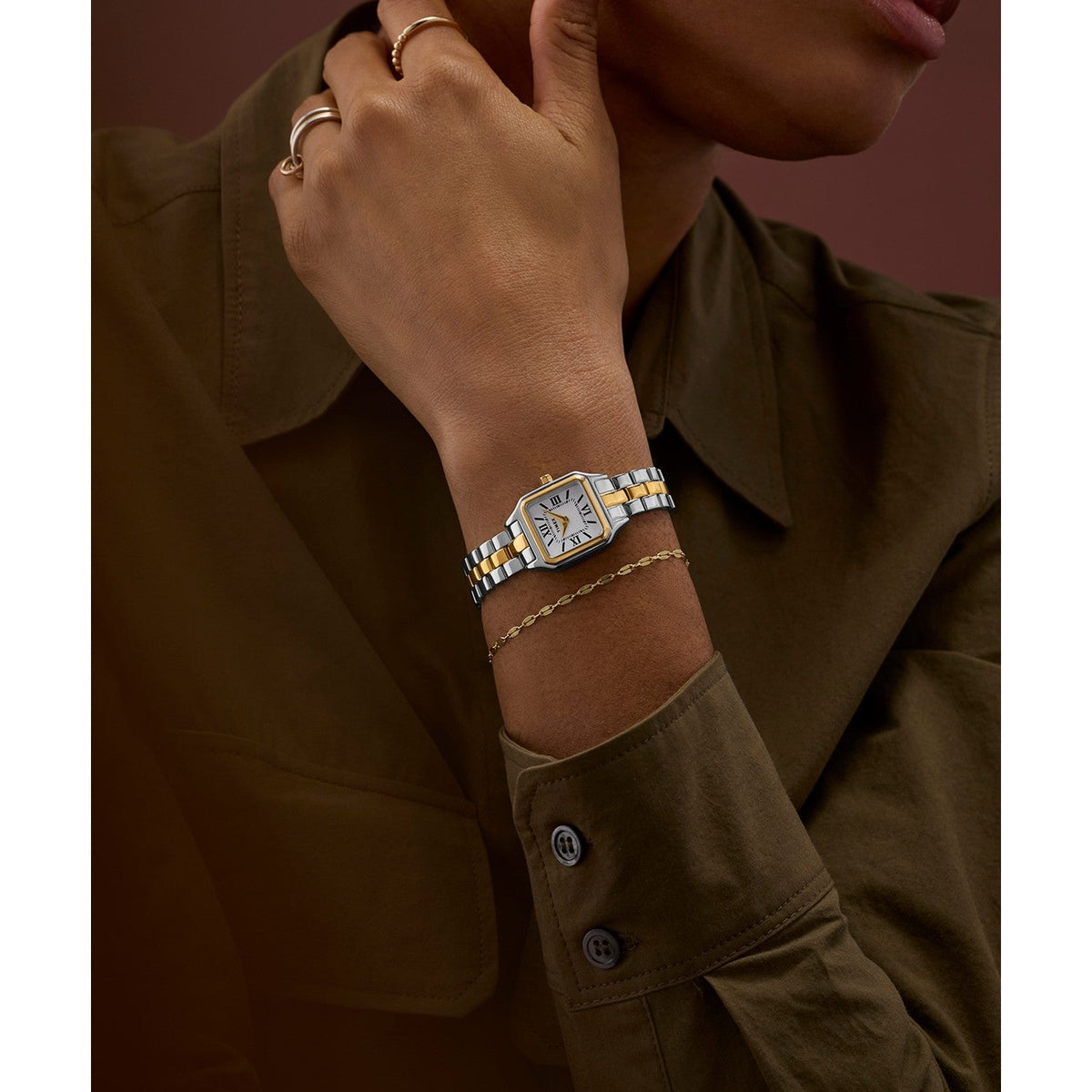 Timex Womens Trend Brass White Dial Watch TW2Y23900