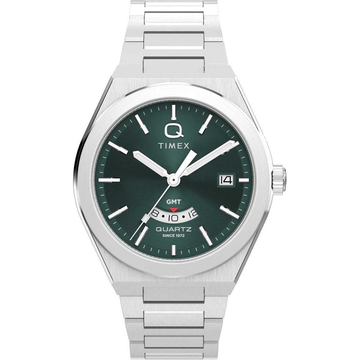Timex Mens Q Timex Stainless Steel Green Dial Watch TW2Y24800