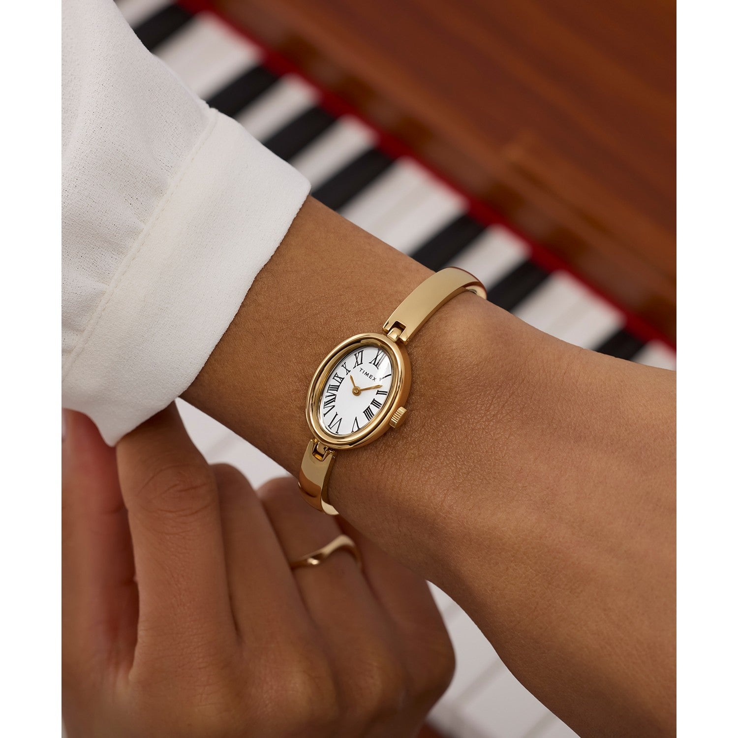 Timex Womens Trend Brass White Dial Watch TW2Y27200