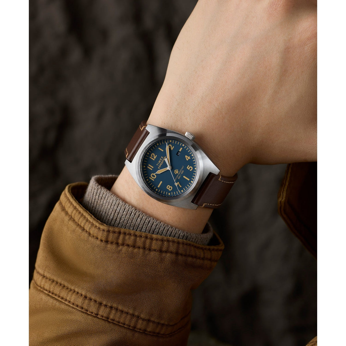 Timex Mens Expedition North Brass Blue Dial Watch TW2Y30600