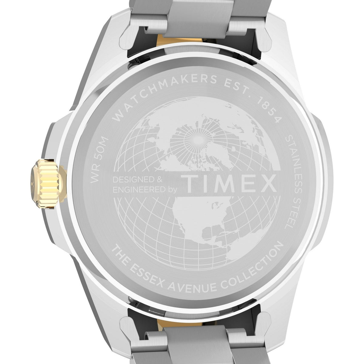Timex Mens Trend Stainless Steel Black Dial Watch TW2Y35300
