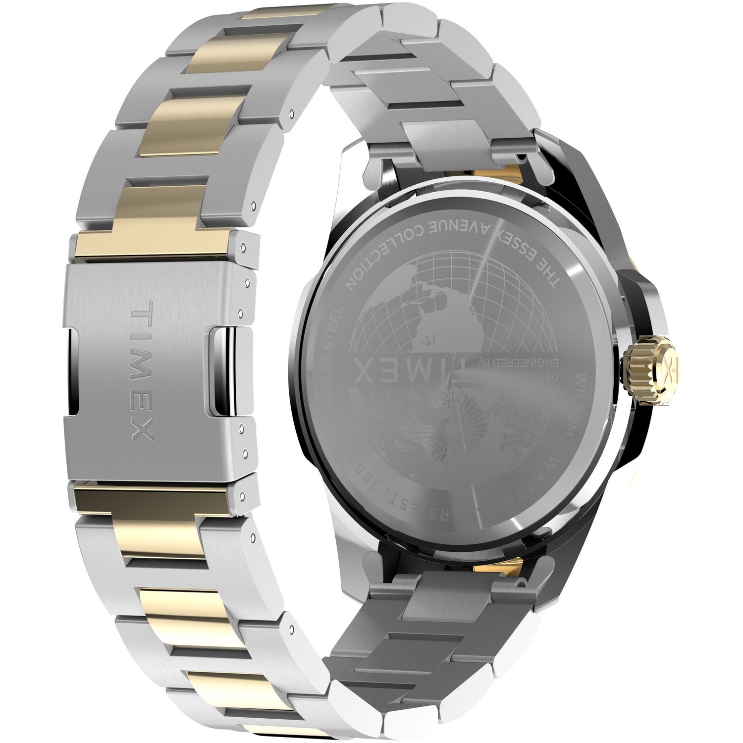 Timex Mens Trend Stainless Steel Black Dial Watch TW2Y35300