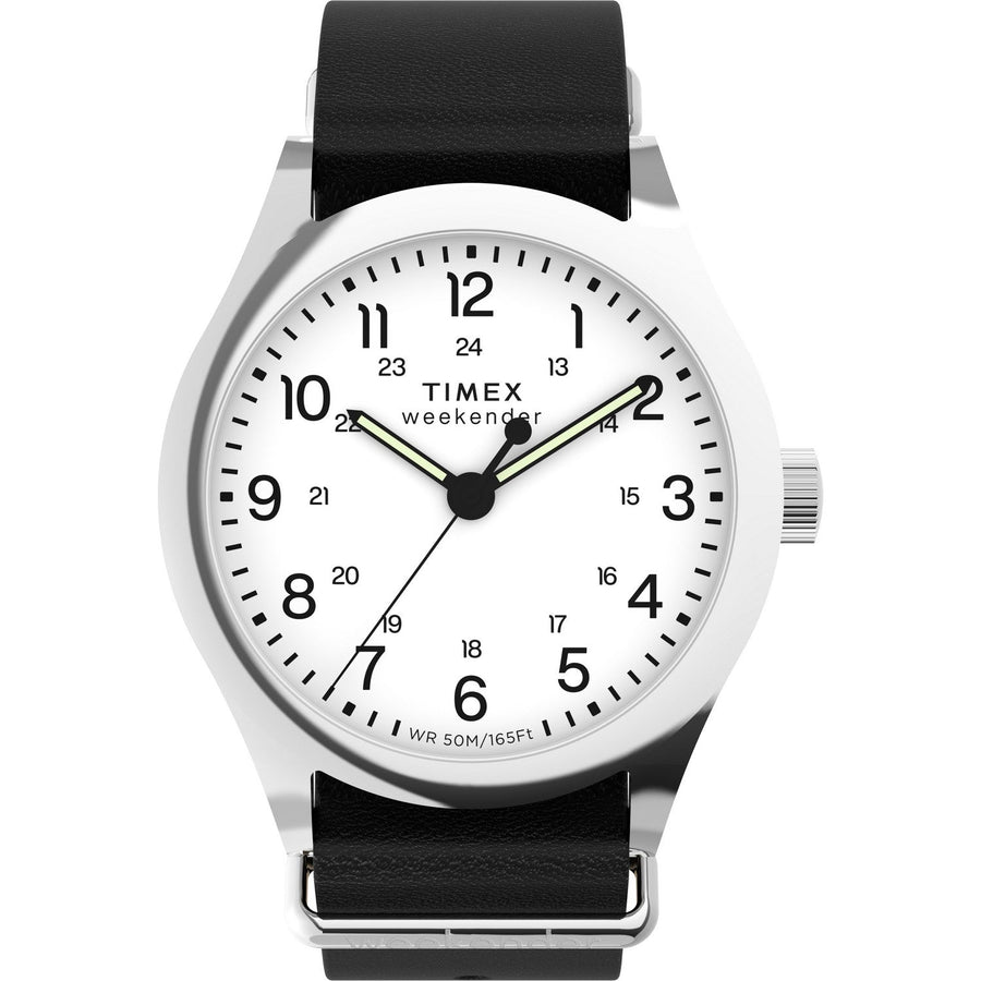 Timex Mens Weekender Main Line Stainless Steel White Dial Watch TW2Y35900