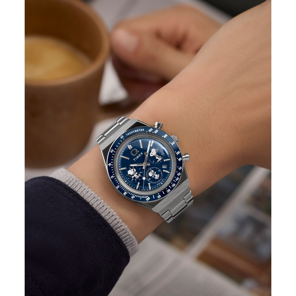 Timex Mens Peanuts Stainless Steel Blue Dial Watch TW2Y45300
