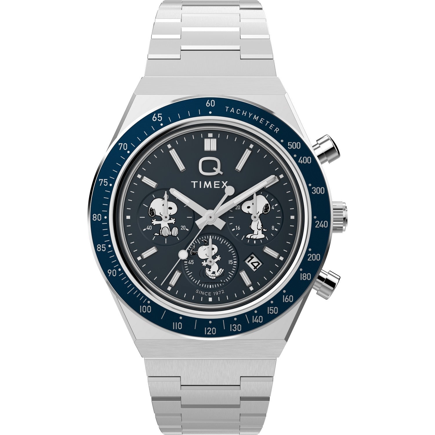 Timex Mens Peanuts Stainless Steel Blue Dial Watch TW2Y45300