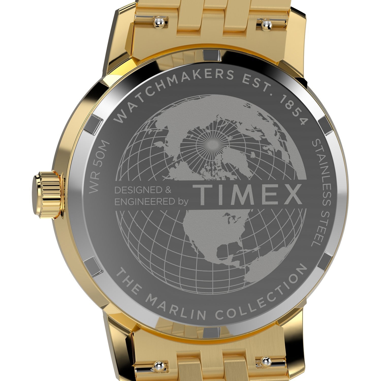Timex Mens Marlin Stainless Steel Black Dial Watch TW2Y47700