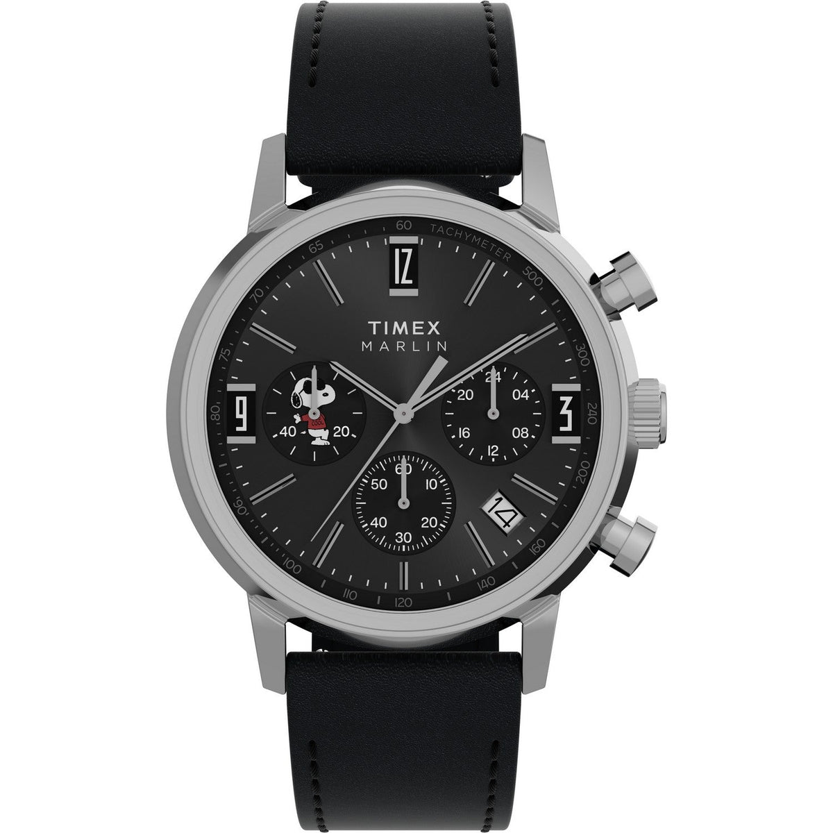 Timex Mens Peanuts Stainless Steel Black Dial Watch TW2Y48500