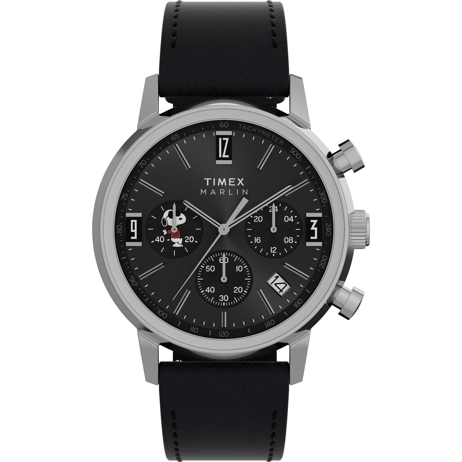 Timex Mens Peanuts Stainless Steel Black Dial Watch TW2Y48500