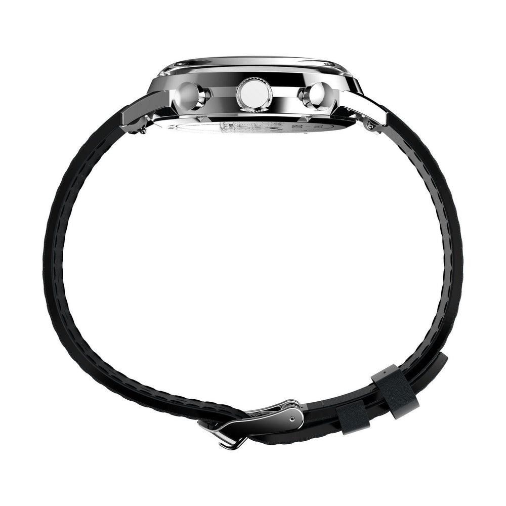 Timex Mens Peanuts Chronograph Joe Cool Stainless Steel Black Dial Watch TW2Y48500