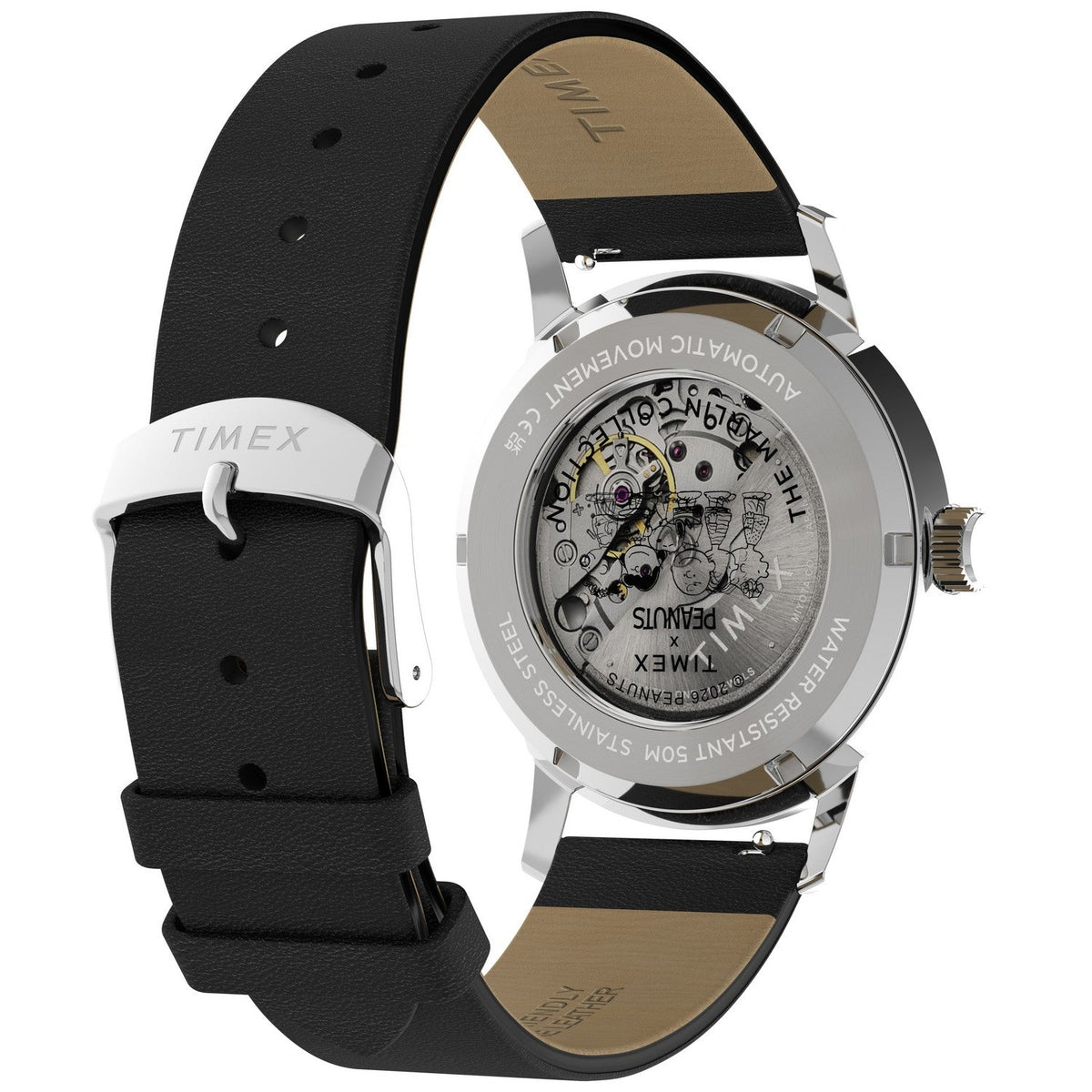 Timex Mens Peanuts Stainless Steel Silver-Tone Dial Watch TW2Y53800