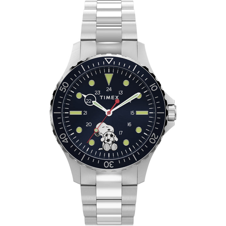 Timex Mens Peanuts Stainless Steel Blue Dial Watch TW2Y53900