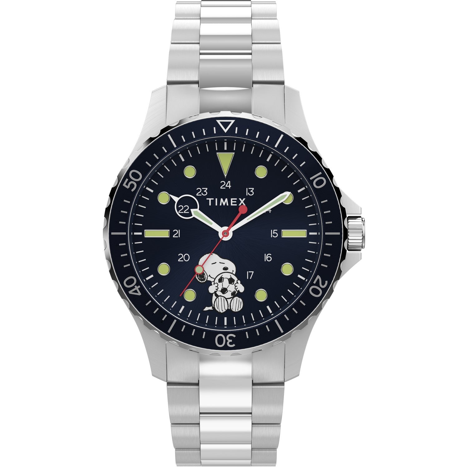 Timex Mens Peanuts Stainless Steel Blue Dial Watch TW2Y53900