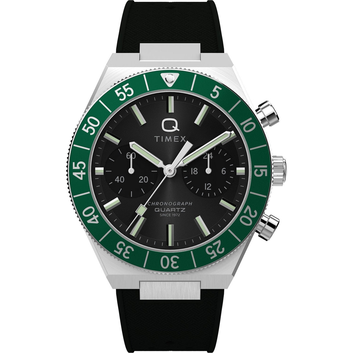 Timex Mens Q Timex Stainless Steel Black Dial Watch TW2Y56100