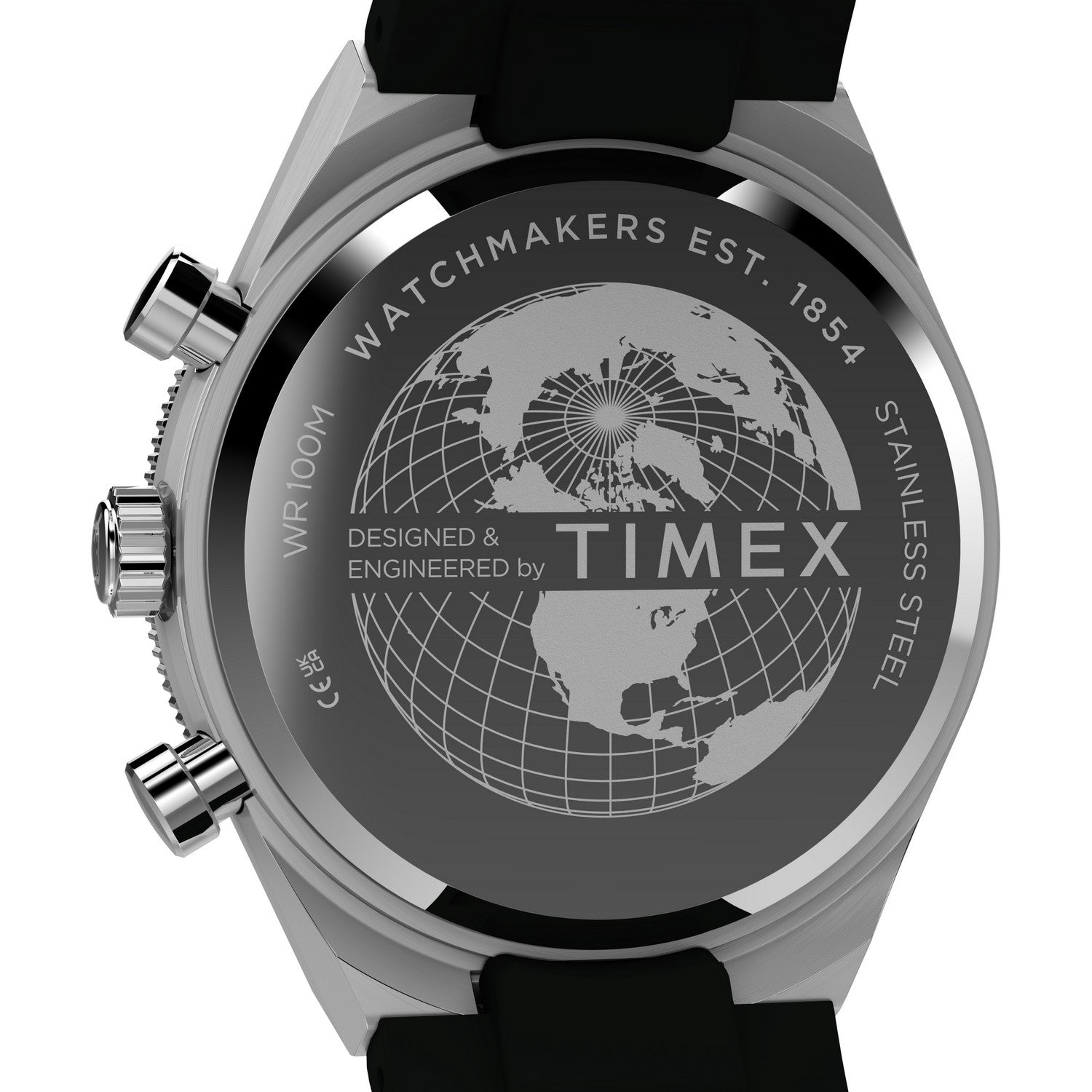 Timex Mens Q Timex Stainless Steel Black Dial Watch TW2Y56100