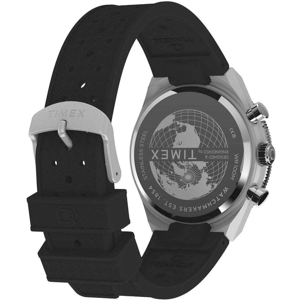 Timex Mens Q Timex Stainless Steel Black Dial Watch TW2Y56100